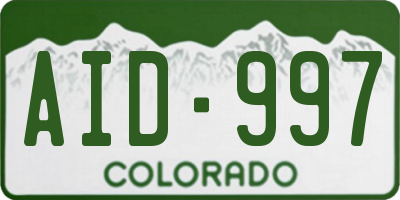 CO license plate AID997
