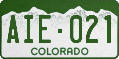 CO license plate AIE021