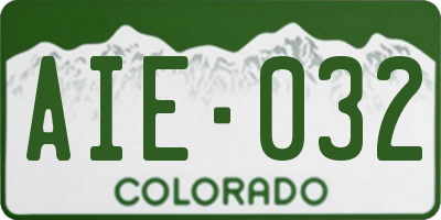 CO license plate AIE032
