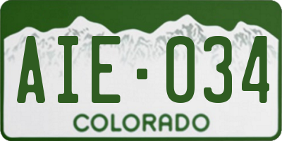 CO license plate AIE034