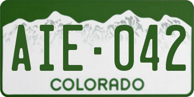 CO license plate AIE042