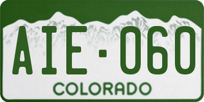 CO license plate AIE060