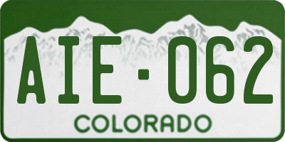 CO license plate AIE062