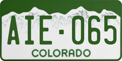 CO license plate AIE065