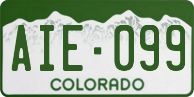 CO license plate AIE099