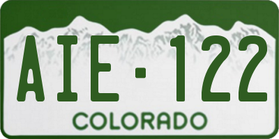 CO license plate AIE122