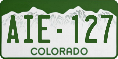 CO license plate AIE127