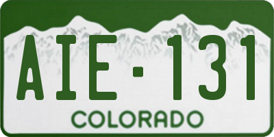 CO license plate AIE131