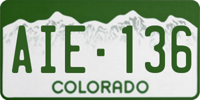 CO license plate AIE136