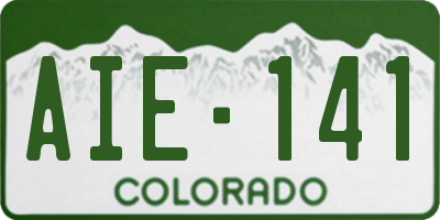 CO license plate AIE141