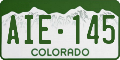 CO license plate AIE145
