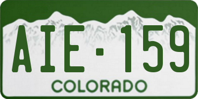 CO license plate AIE159