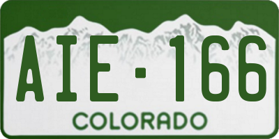 CO license plate AIE166