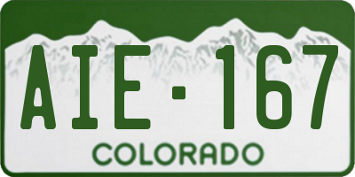 CO license plate AIE167