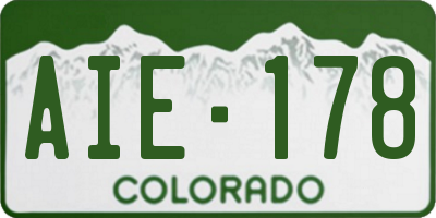 CO license plate AIE178