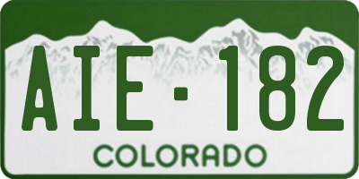 CO license plate AIE182