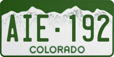 CO license plate AIE192
