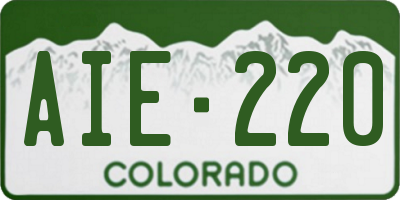 CO license plate AIE220