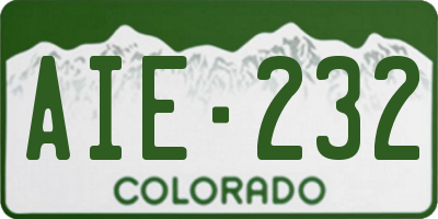 CO license plate AIE232