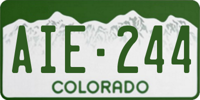 CO license plate AIE244