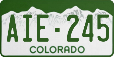 CO license plate AIE245