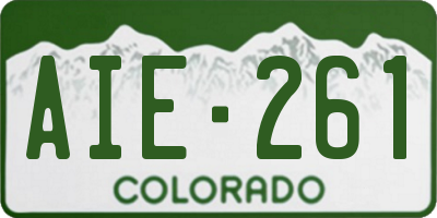 CO license plate AIE261