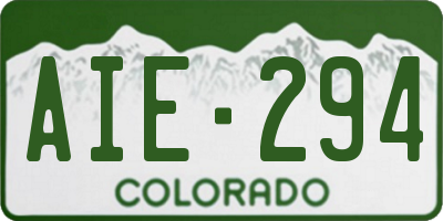 CO license plate AIE294