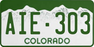 CO license plate AIE303