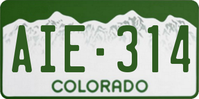 CO license plate AIE314