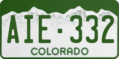 CO license plate AIE332