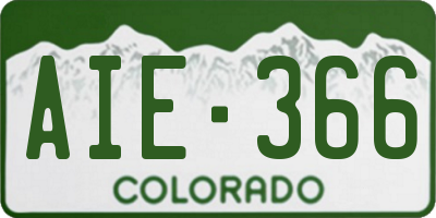 CO license plate AIE366