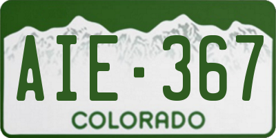 CO license plate AIE367