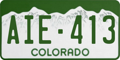 CO license plate AIE413