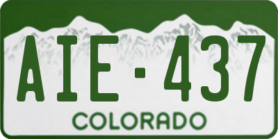CO license plate AIE437