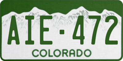 CO license plate AIE472