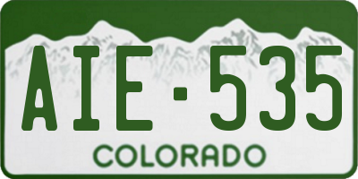 CO license plate AIE535