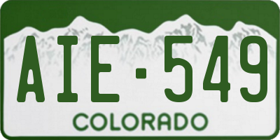 CO license plate AIE549