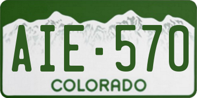 CO license plate AIE570