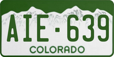 CO license plate AIE639