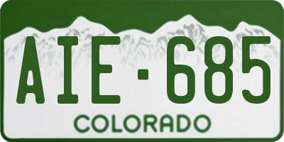 CO license plate AIE685