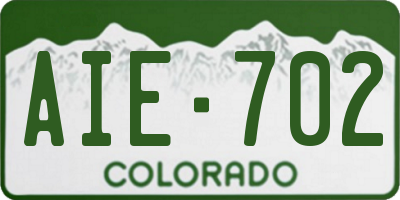 CO license plate AIE702