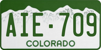 CO license plate AIE709