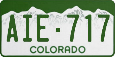 CO license plate AIE717