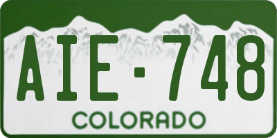 CO license plate AIE748