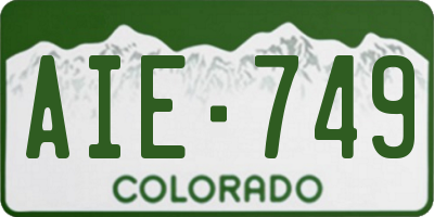 CO license plate AIE749