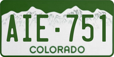 CO license plate AIE751