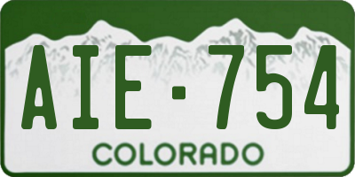 CO license plate AIE754