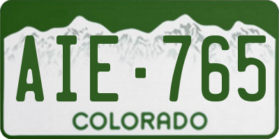 CO license plate AIE765