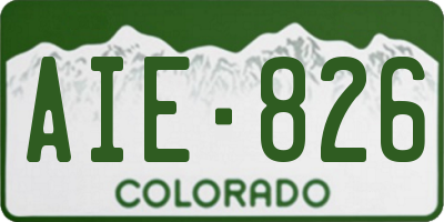 CO license plate AIE826