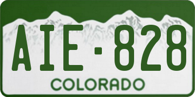 CO license plate AIE828